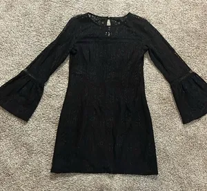 Xhilaration Goth Boho Style Midi Lace Dress with Bell Sleeves‎ Medium thumbnail 1