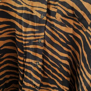 & Other Stories Zebra Print Blouse Size 2 Oversized Boho Chic Animal Print thumbnail 6