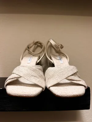 Steve Madden Mandy Natural Linen Heels thumbnail 5