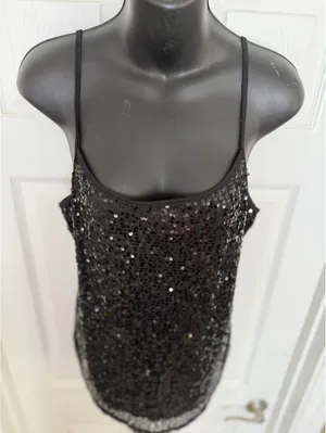 Black sequin camisole top Size M thumbnail 7