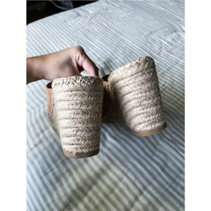 Vince Gaelan Wedge Espadrille Size 6 Rattan Straw Slip On Sandal Light Tan thumbnail 5