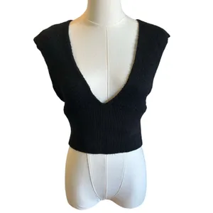 Intimately Free People fuzzy v-neck cropped sweater Medium cozy flirty thumbnail 2