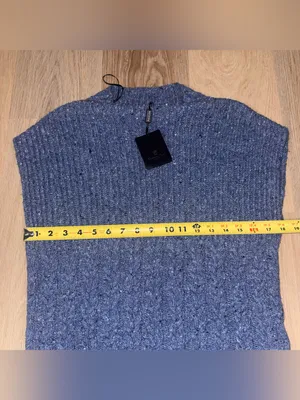Massimo Dutti NWT Blue Italian Yarn Wool Knit Sweater - Size XS thumbnail 5