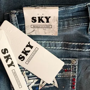 Sky nwt size 11 / 30 Bootcut Jeans with Red, White & Blue Star Pockets thumbnail 4