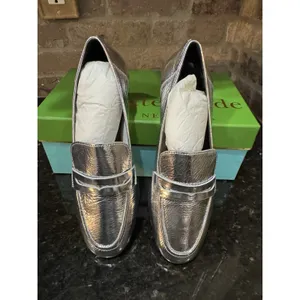 Kate Spade New York METALLIC SILVER Women's Genevieve Loafers‎ Size 6.5 Crinkle thumbnail 13