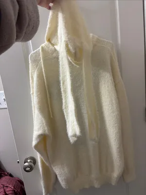 Aelfric Eden Cream Hooded Sweater with Pink Bunny Graphic thumbnail 2