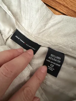 New York & Company Vintage Linen Cream Wide Trousers y2k sz 12 work minimalist coastal thumbnail 3