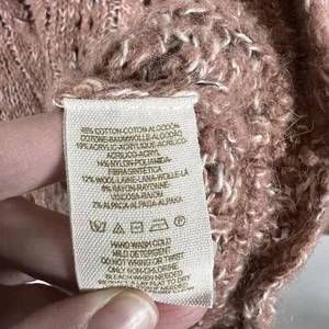 Free People Mauve Bell Long Sleeve‎ Knit Pullover Boat Neck Women Sweater Size L thumbnail 7
