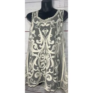 Express Sheer Embroidered Tank Women’s Large thumbnail 2
