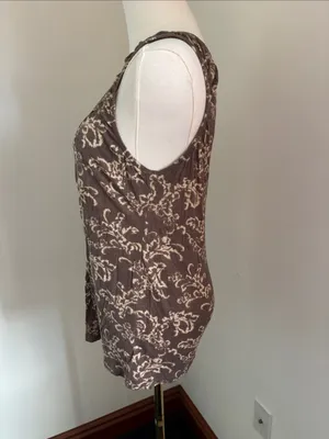 Motherhood Maternity Brown & Cream Floral Scoop Tank thumbnail 3