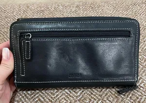 Vintage Black Leather Wilsons Billfold Wallet Casual Daily Soft Leather thumbnail 2