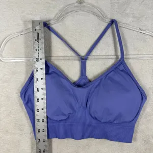 Gymshark Womens Purple Seamless V-Neck Light Support Sports Bra Racerback S thumbnail 5