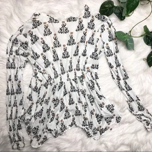 Free People Deep- V Floral Top thumbnail 2