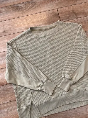 American eagle waffle knit long sleeve top thumbnail 2