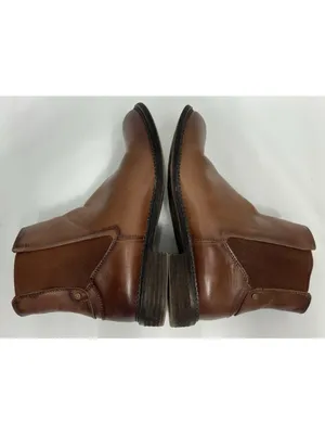 Franco Sarto Leather Ankle Boots Size 7.5 Brown Horrace Chelsea Booties Slip On thumbnail 10
