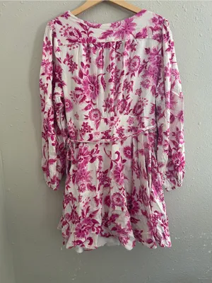 Premier Amour Floral Wrap Mini Dress White Pink Casual Formal Summer 14 thumbnail 5