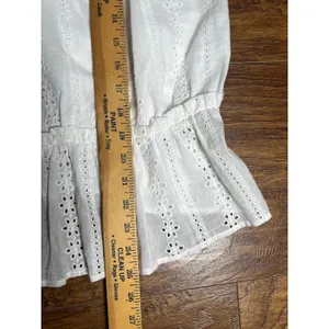 LOST + WANDER Plus Size White Ruffle Strap Eyelet Tank Whimsical Romantic 1x NEW thumbnail 6