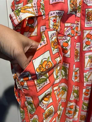 Heirloom gardening bib Overalls Lx29 coral seed packets One-Piece thumbnail 13