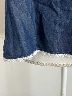 La Relaxed • Dark Denim Lace Trim Tank Top thumbnail 3