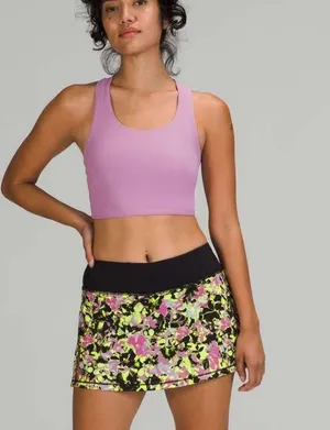 Lululemon Pace Rival Mid-Rise Skirt skort Inflected Highlight Yellow Black 8 thumbnail 1
