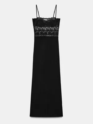 Nwt Zara Combination Lace Dress Size M thumbnail 6