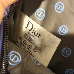 DIOR Cosmetic Bag Pouch Makeup Case Blue Round Full‎ Zip thumbnail 4