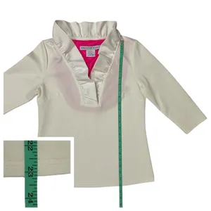 Gretchen Scott Jersey Ruffle Neck 3/4 Sleeve Top - White - Small thumbnail 6