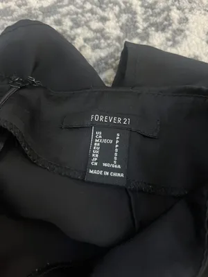 Forever21 Satin Lace Up Skirt Black thumbnail 4