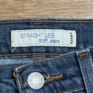 Levi's 505 Straight Leg Jeans Women's 8 Medium Blue Mid Rise Stretch Denim EUC thumbnail 3