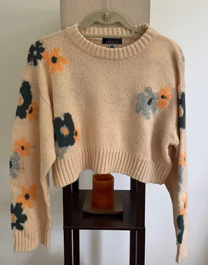 Grey Bandit Blue Blush Floral Sweater thumbnail 1