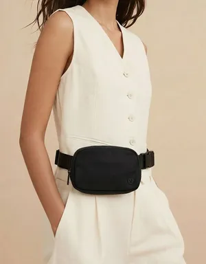 Lole black canvas adjustable strap belt bag Fanny pack thumbnail 1