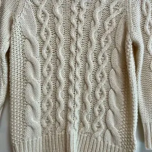 J. Crew Ivory Cable Knit Sweater XS thumbnail 2