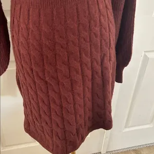 Cupshe Morning Brew Brown Mini Sweater Dress, Size Large, NWT thumbnail 8