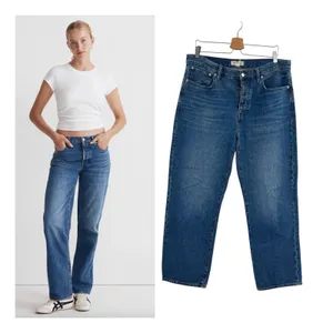 Madewell Low Slung Straight Jeans Palmina Medium Wash Button Fly Size 30‎ thumbnail 2