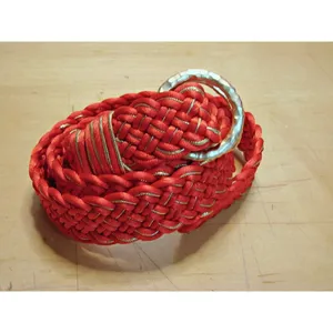 Vintage Red Gold Braided Woven Belt D Ring Gold Tone Buckle Fashion Y2k Boho Adj thumbnail 2