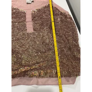 Sparkling ASOS Sequin Cami Top Pink Mauve V Neck Spaghetti‎ Strap Women size 8 thumbnail 8