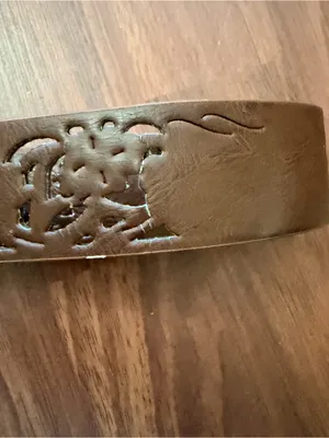 Women’s Brown Leather Belt with Decorative Filigree Buckle thumbnail 3