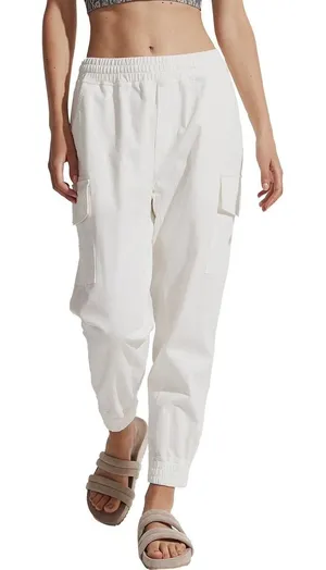 Varley Savona Cargo Jogger Women XS White Slim Tapered Cotton Stretch Pants‎ thumbnail 1