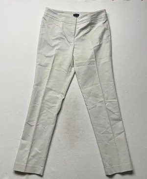 Ann Taylor Woman's Curvy Wide Leg Pant Size 8 Ivory Stretch High Rise thumbnail 1