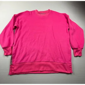Aerie Women Neon Pink Oversized Side Slit Crewneck Sweatshirt Small S‎ Pullover thumbnail 1