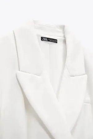 ZARA blazer dress white mini wrapped coctail party night out date thumbnail 10