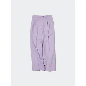 ✨Uniqlo Linen Blend Tucked Wide Purple Sz Large Pants✨ thumbnail 5