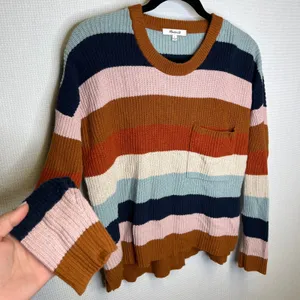 Madewell Thompson Womens Striped‎ Crewneck Sweater Long Sleeve Size S Pocket thumbnail 1