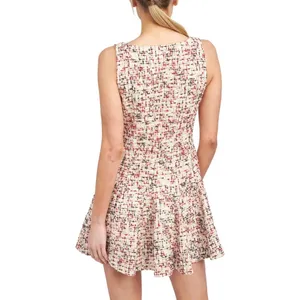 En Saison Everleigh Tweed Metallic Mini Dress in Ecru Multi Size Small NWT thumbnail 3