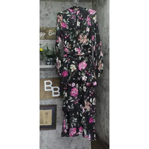RACHEL by Rachel Roy Mae Printed Tiered Maxi Dress Belted Black Combo Cascade 12 thumbnail 2