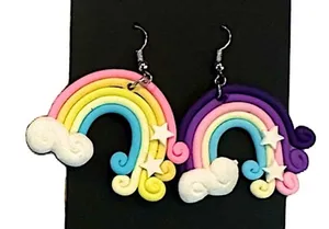 Artisan Whimsical Rainbow‎ Dangle Earrings thumbnail 1