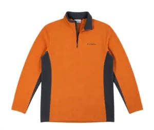 Columbia Quarter‎ Zip Fleece Pullover Jacket Women's Small Orange Gray thumbnail 1