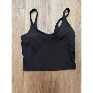 Lululemon Align tank‎ top black V neck cropped shelf bra size 2 thumbnail 3