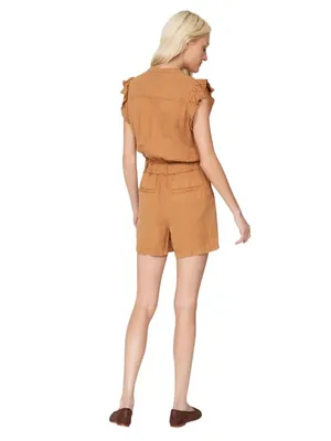 Joe's Jeans Emilia Romper in Small Tan Brown Womens Shortalls Outfit thumbnail 11