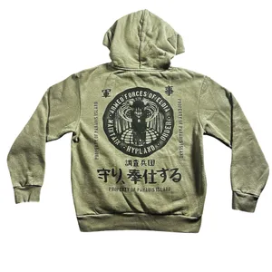 HYPLAND Attack on Titan Army Green Graphic Hoodie Size Small thumbnail 2